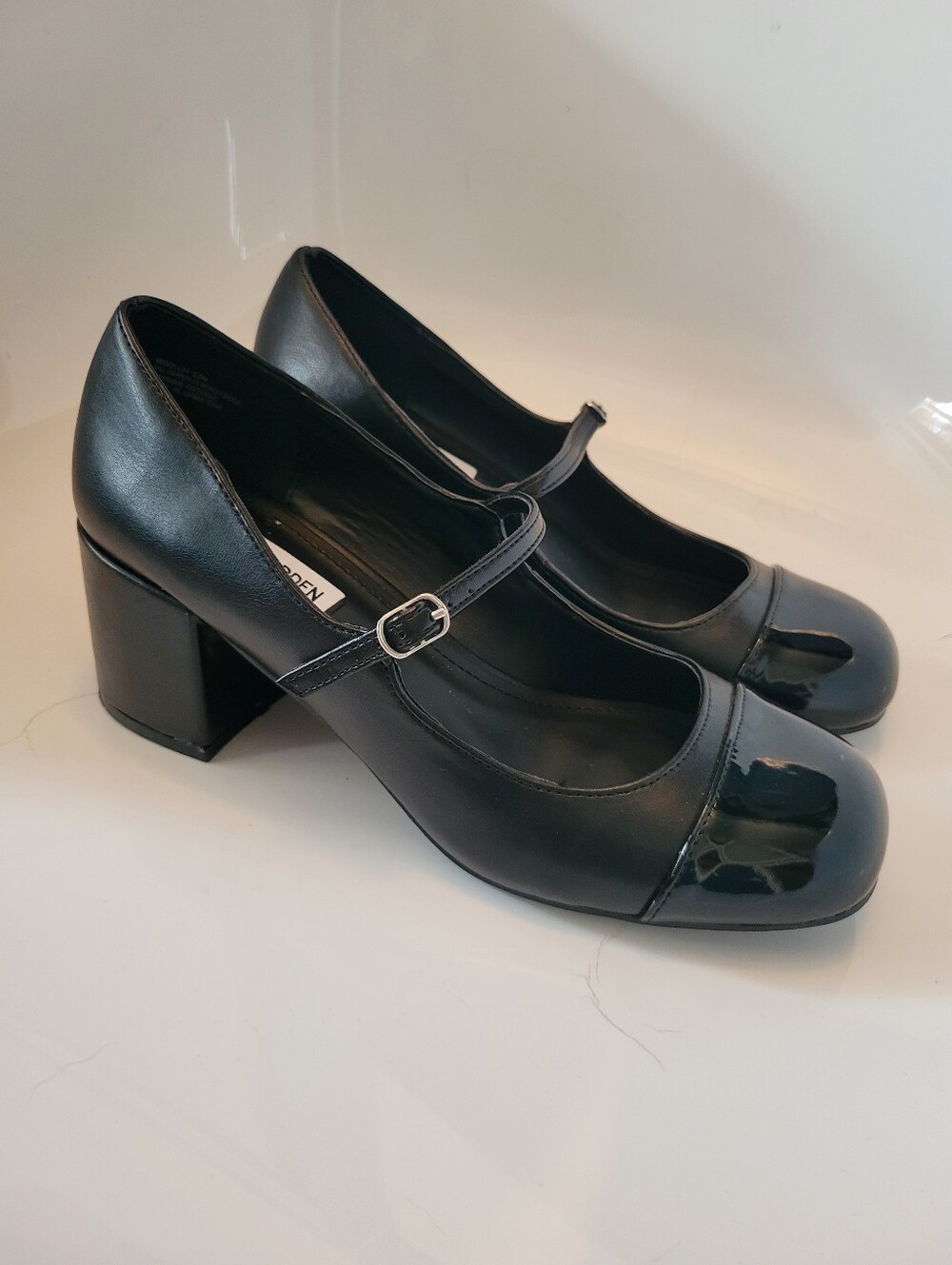 ​Steve Madden Zelle Multi Black Block Heel Mary Janes Sz. 8.5